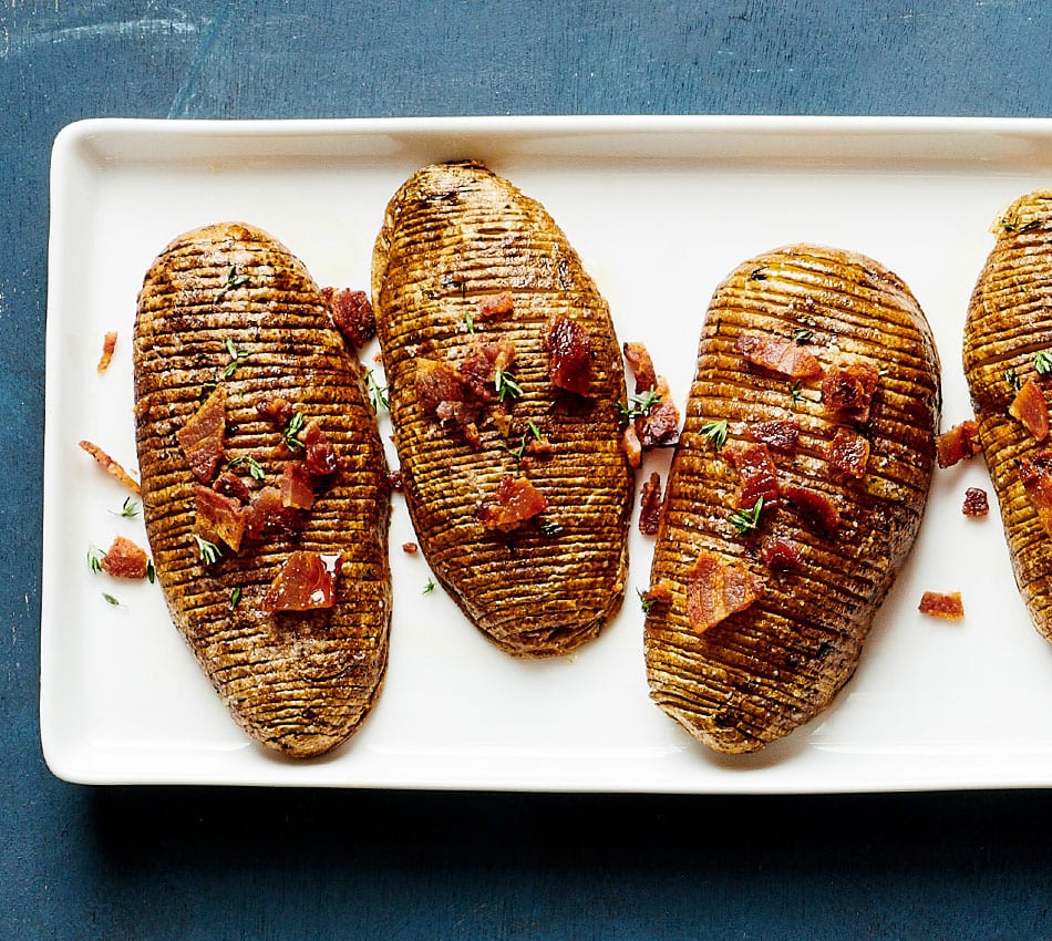 Hasselback Potatoes With Bacon and Thyme